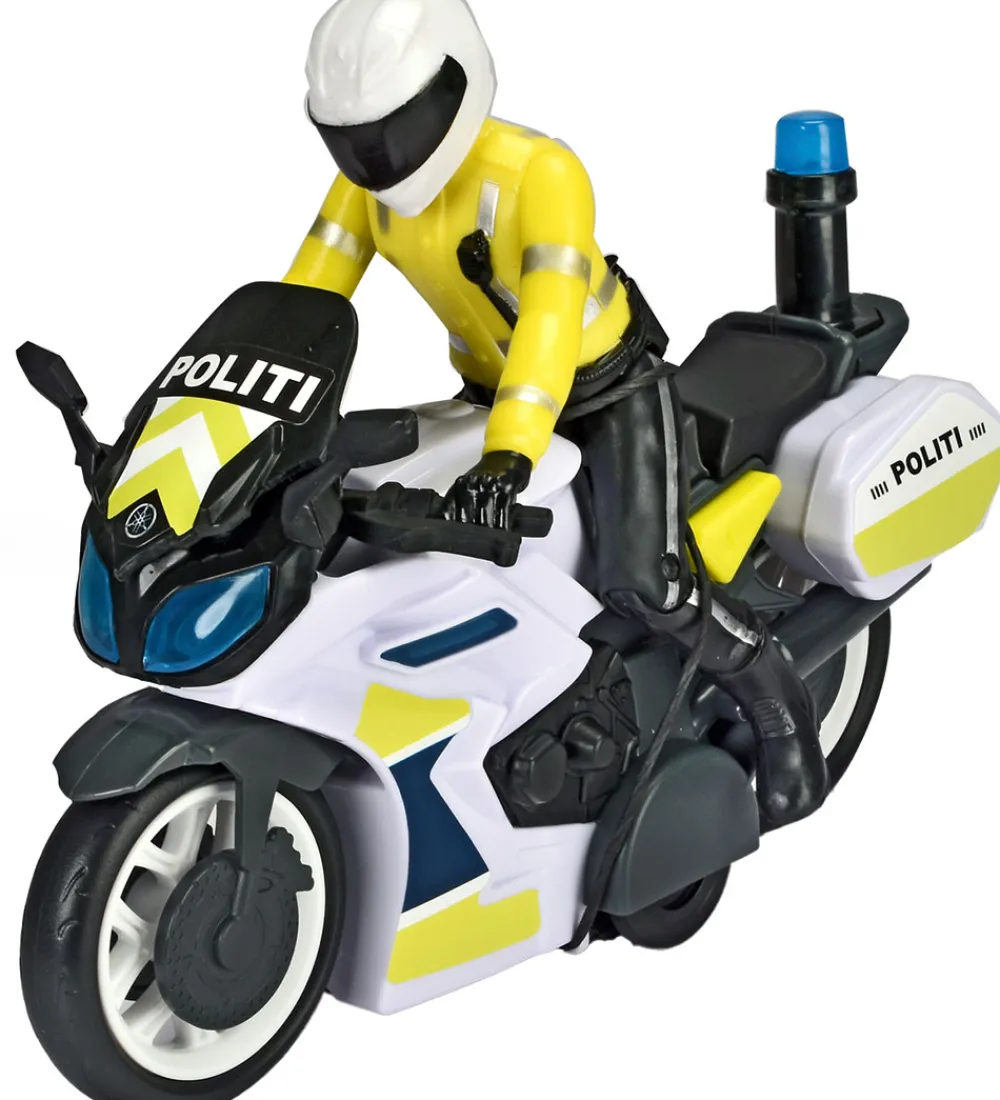 Dickie Toys Figurer|Biler, Tog Og Køretøjer>Politimotorcykel m. Figur - Yamaha - Lys/Lyd