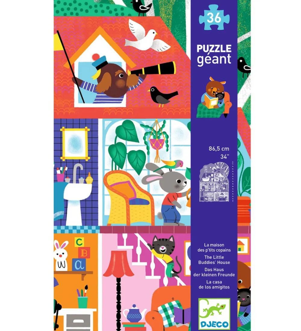 Djeco Puslespil>Gigant Puslespil - 36 Brikker - La Maison P'tits Copains