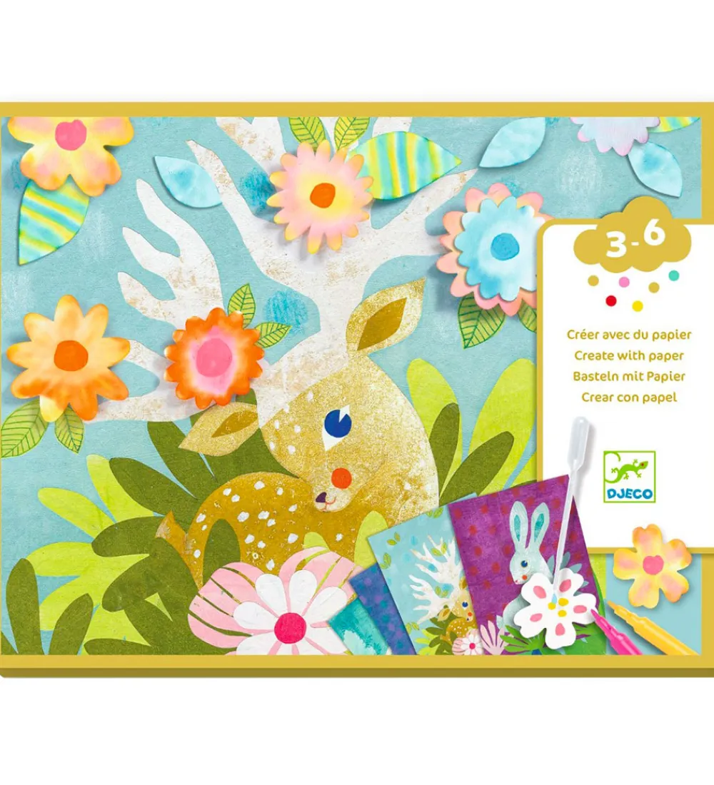 Djeco Kreasæt>Kreasæt - Kreativ Med Papir m. Trækpapir