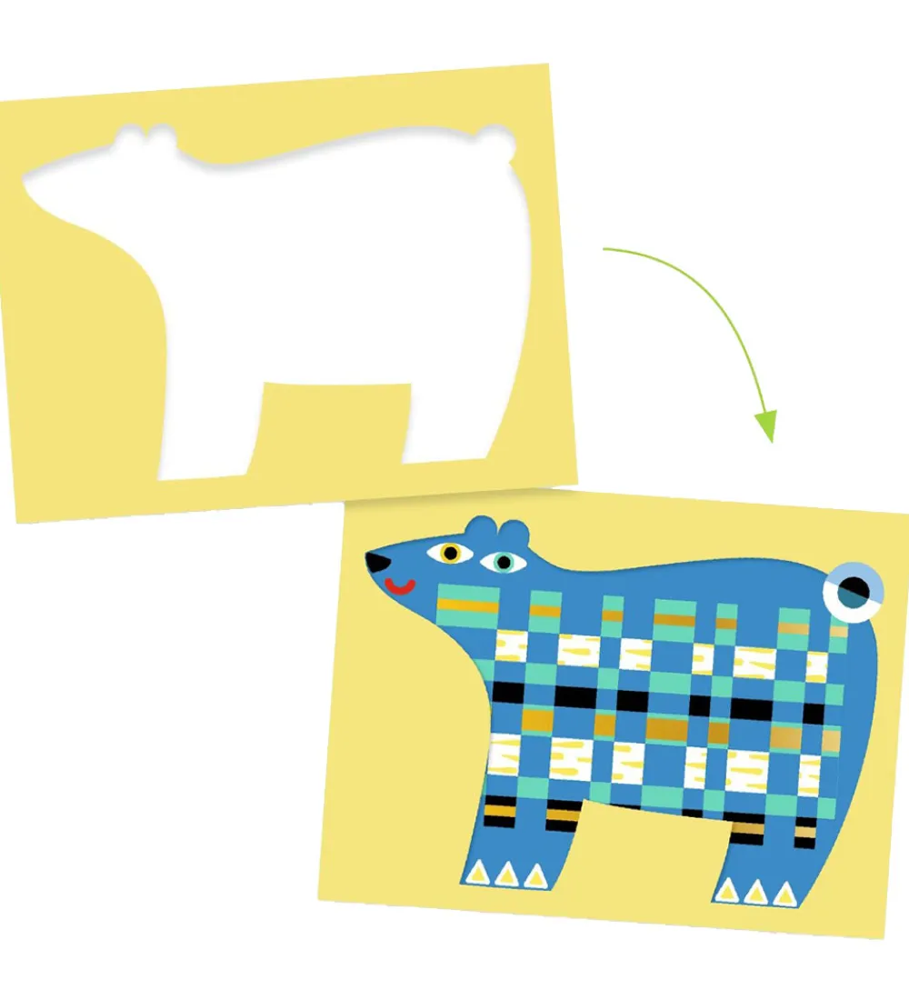 Djeco Kreasæt>Kreasæt - Papir Flet - Dyr