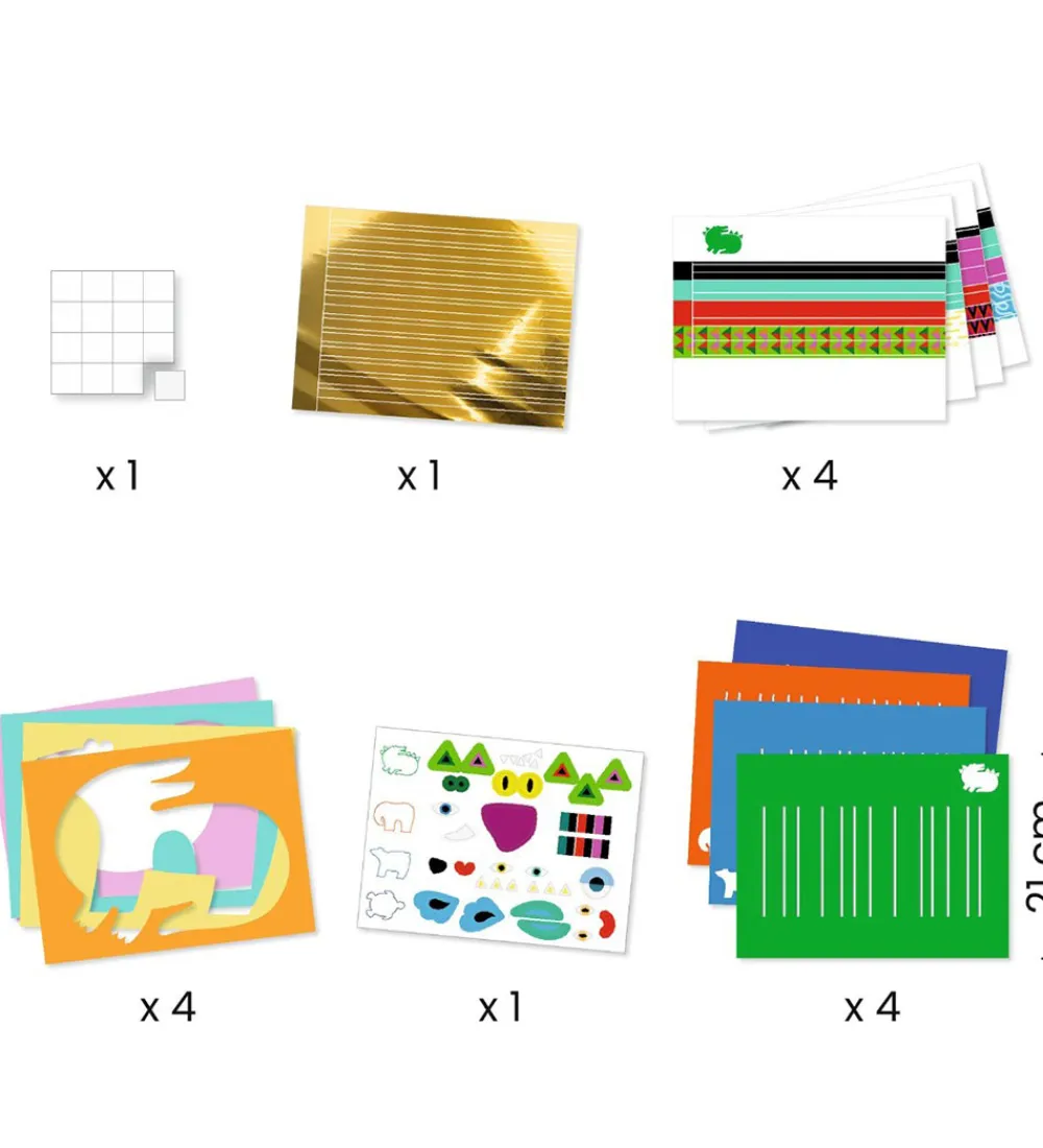 Djeco Kreasæt>Kreasæt - Papir Flet - Dyr