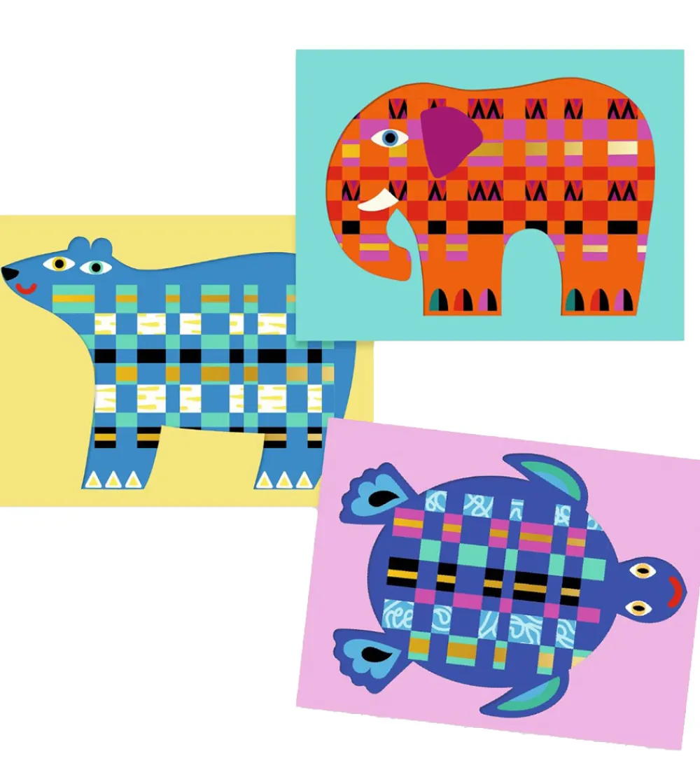 Djeco Kreasæt>Kreasæt - Papir Flet - Dyr