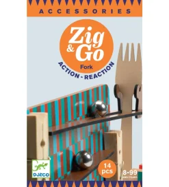 Djeco Kuglebaner>Kuglebane - Træ - Zig & Go - 14 dele - Fork