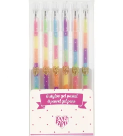 Djeco Tuscher Og Farver>Kuglepenne - 6 Stk. - Stylos Gel Fluo