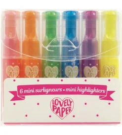 Djeco Tuscher Og Farver>Overstregningstusch - 6 Stk. - Surligneurs mini fluo