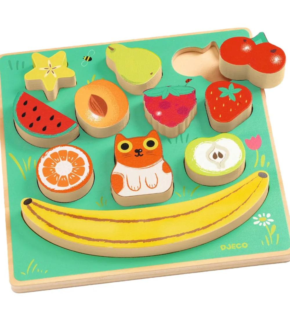 Djeco Puslespil>Puslespil - 11 Brikker - Træ - Puzz & Boom Happy