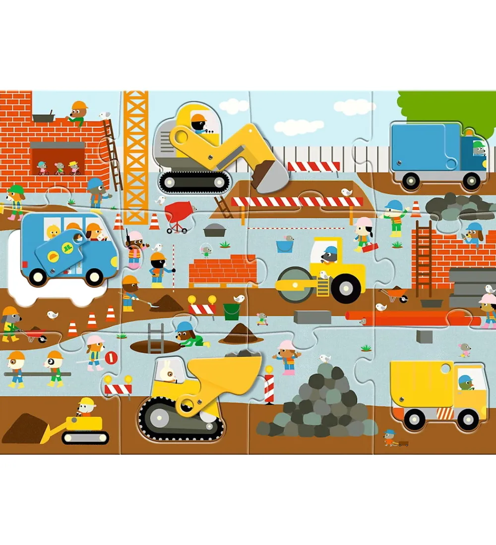 Djeco Puslespil>Puslespil - 17 Brikker - Byggeplads