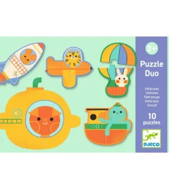 Djeco Puslespil>Puslespil - 20 Brikker - Duo - Vehicles