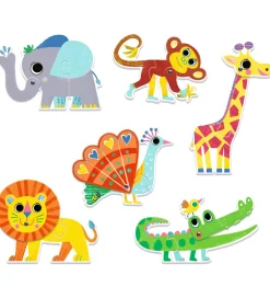 Djeco Puslespil>Puslespil - 6 Stk. - Vilde Dyr