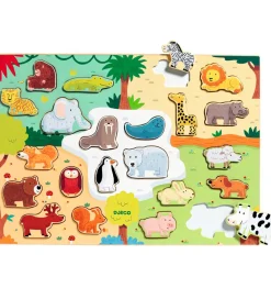 Djeco Puslespil>Puslespil - Træ - 22 Brikker - Puzzlo Animo