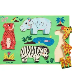 Djeco Puslespil>Puslespil - Træ - 12 Brikker - Coucou Tigre