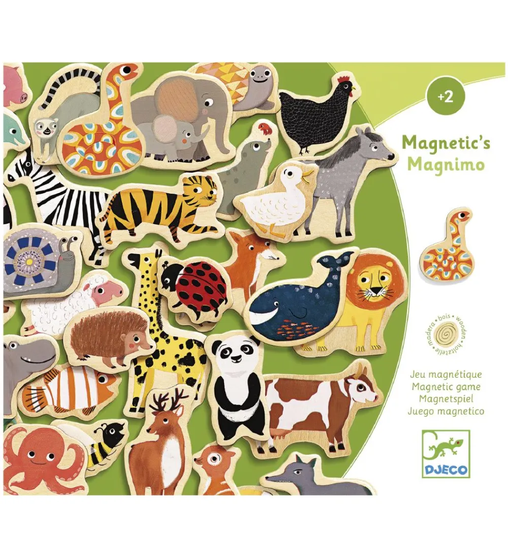 Djeco Magnetlegetøj>Træmagneter - 36 stk. - Dyr