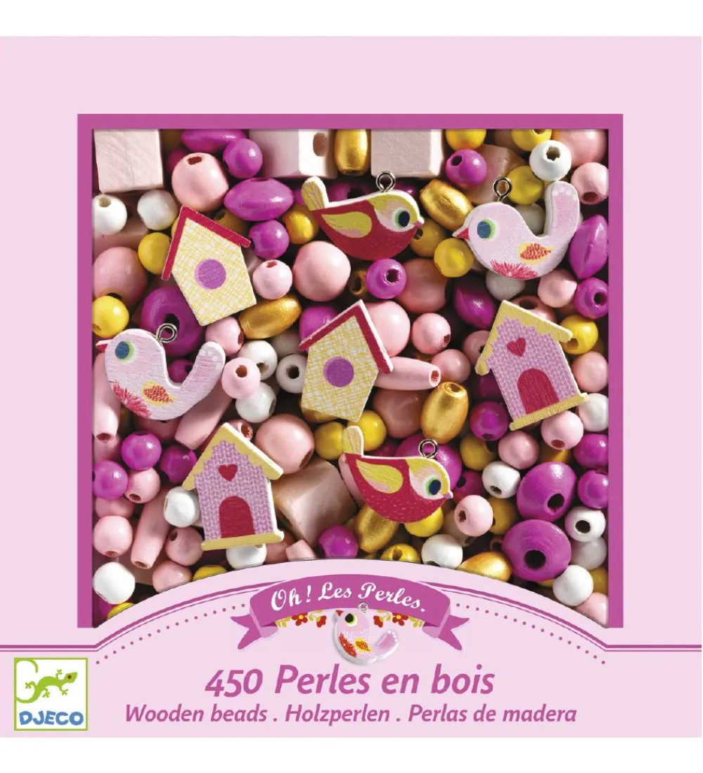 Djeco Perler>Træperler - 450 stk. - Fugle