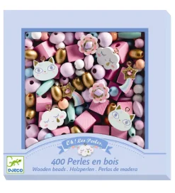 Djeco Perler>Træperler - 400 stk. - Regnbue