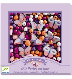 Djeco Perler>Træperler - 450 stk. - Sommerfugle