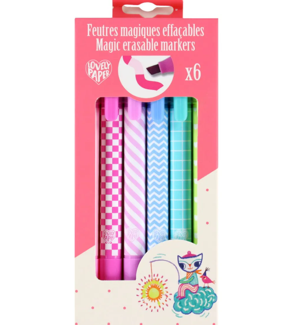 Djeco Tuscher Og Farver|Kreativ Leg>Trylletuscher - 6 stk. - Pastelfarver