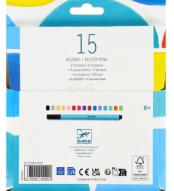 Djeco Tuscher Og Farver|Kreativ Leg>Tuscher - 15 stk. - Multifarver