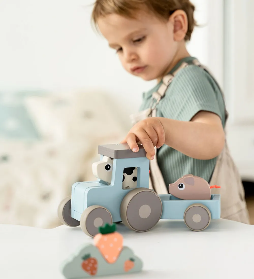 Done by Deer Traktorer|Biler, Tog Og Køretøjer>Traktor - Træ - Dotti - Tiny Farm - Blå