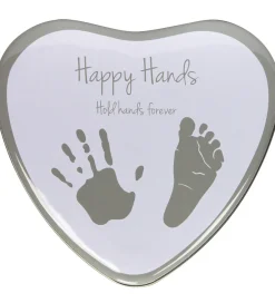 Dooky Kreasæt>Hånd- og Fodaftrykssæt - Happy Hans 2D Heart - Silver