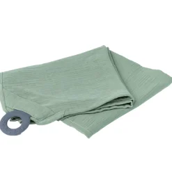 Doomoo Babylegetøj|Bideringe>Ammetæppe m. Bidering - Musselin - 100x85 cm - Grøn