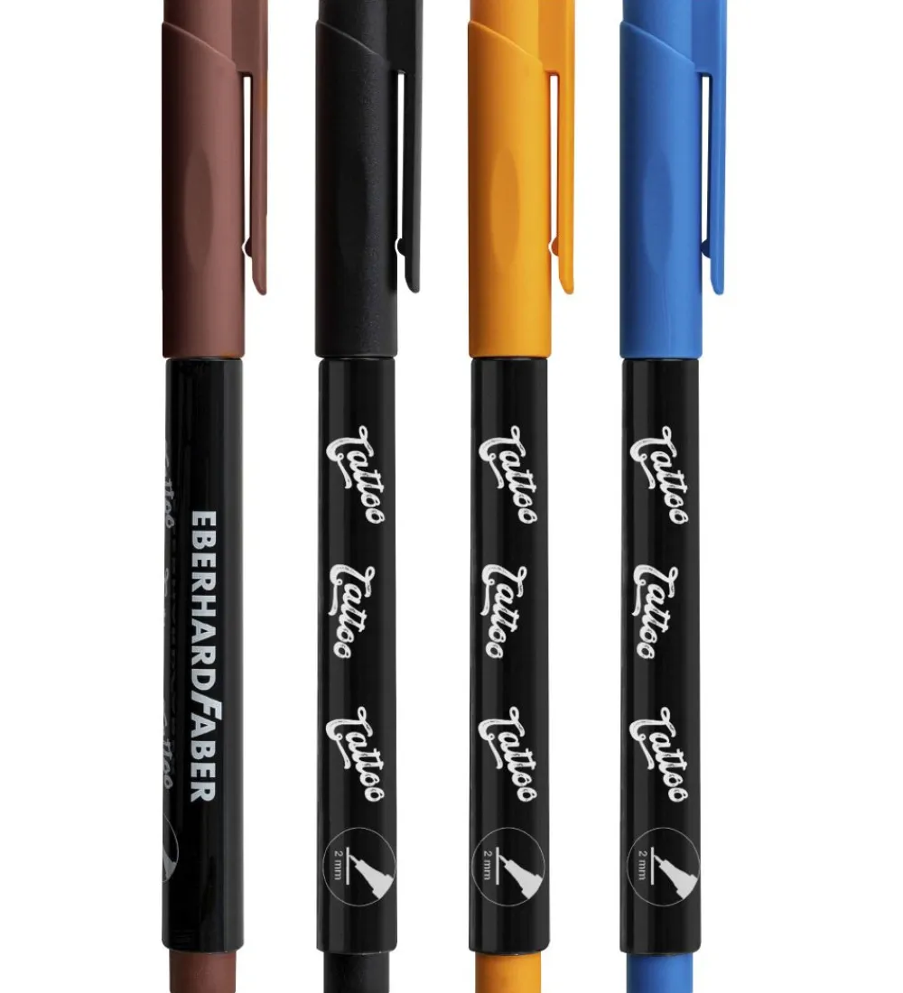 Eberhard Faber Tuscher Og Farver>Tattoo Tusch m. Skabeloner - Beach - 4 Farver