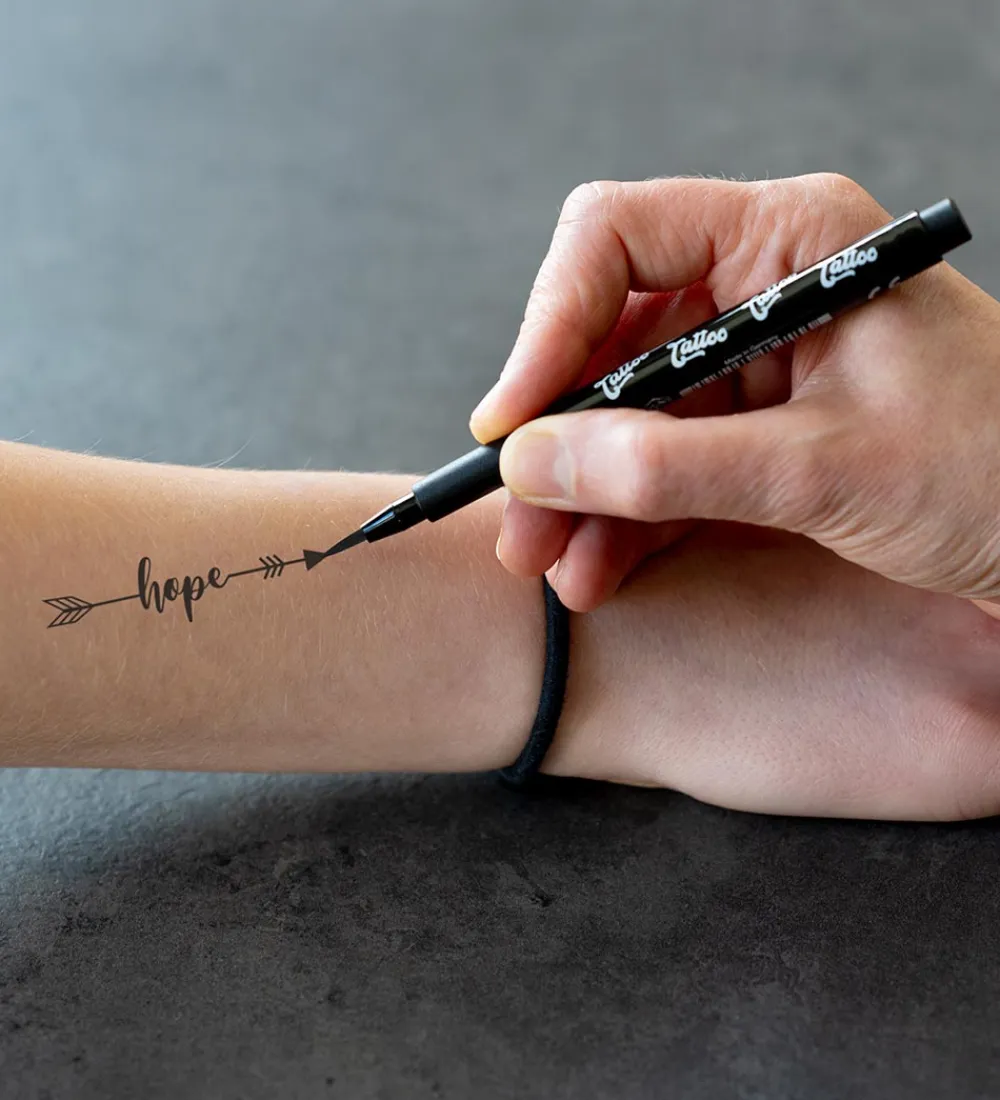 Eberhard Faber Tuscher Og Farver>Tattoo Tusch m. Skabeloner - Skinlettering - 4 St