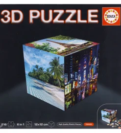Educa Puslespil>3D Puslespil - 216 Brikker - Cube Travel