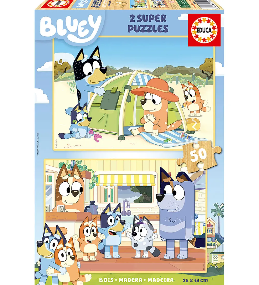 Educa Puslespil>Puslespil - 2x50 Brikker - Bluey