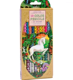 Eeboo Tuscher Og Farver>Farveblyanter - 12 Stk. - Neon/Metallic - Unicorn