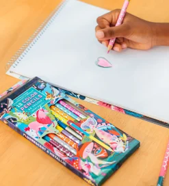 Eeboo Tuscher Og Farver>Farveblyanter - 12 stk. - Neon/Metallic - Magiske Skabning