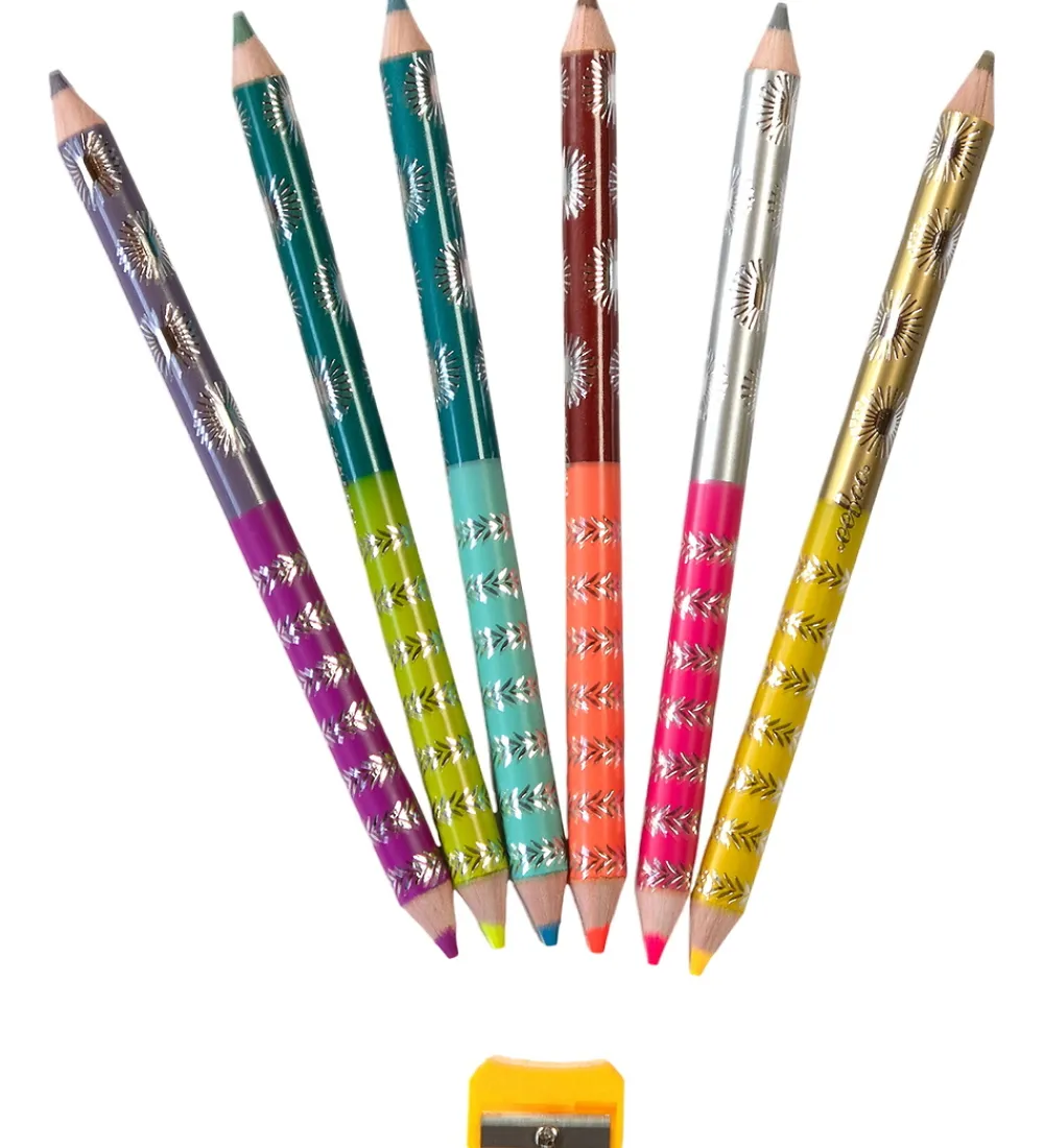 Eeboo Kreativ Leg|Tuscher Og Farver>Farveblyanter - Jumbo - Dobbeltsidet - 6-pak