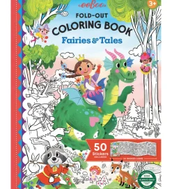 Eeboo Bøger|Malebog>Fold Ud Malebog m. Klistermærker - Feer Og Eventyr
