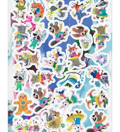 Eeboo Kreasæt>Klistermærkebog - 200+ stk. - Jul i Skoven