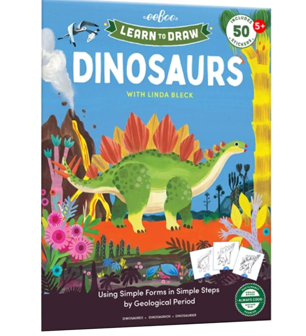Eeboo Malebog>Malebog - Lær At Tegne - Dinosaurer