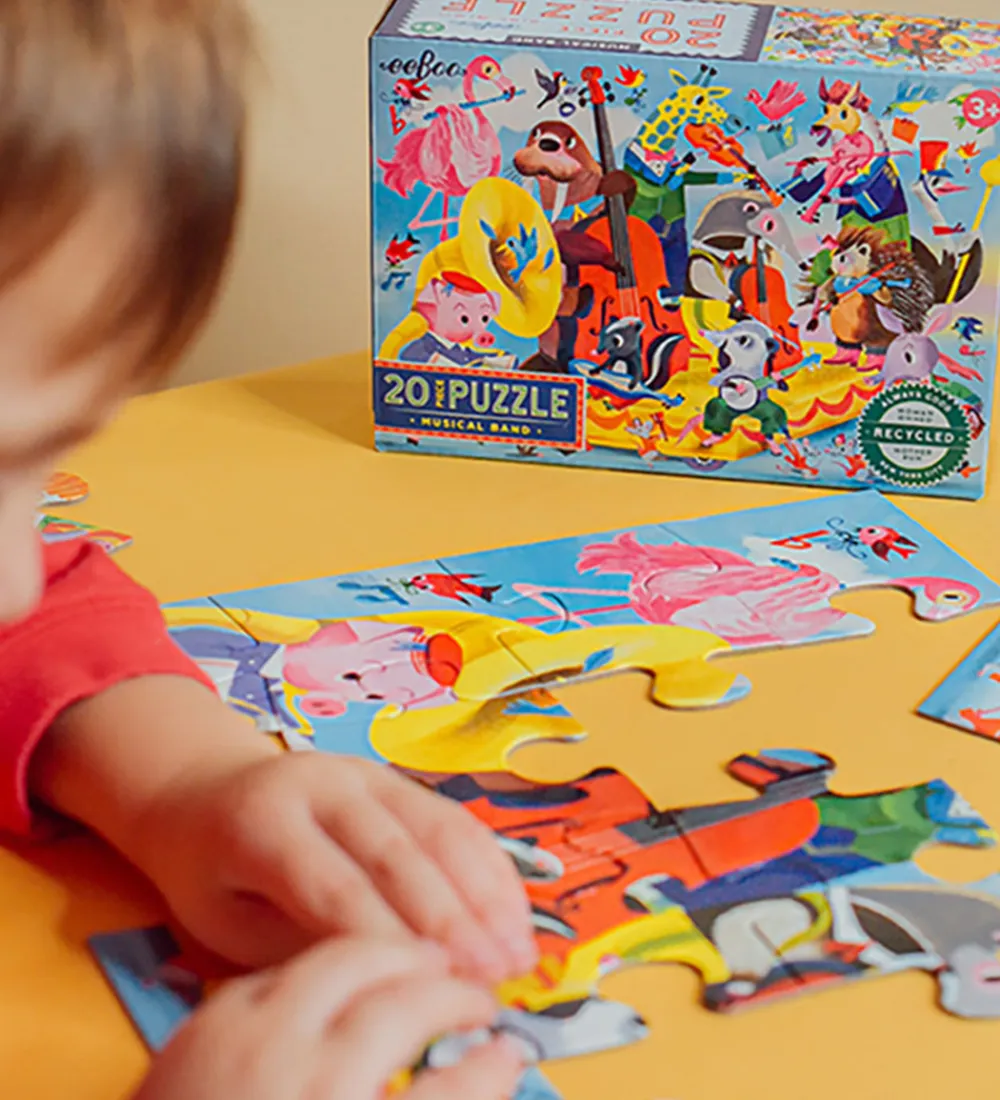 Eeboo Puslespil>Puslespil - 20 Brikker - 28x38 cm - Bandet Spiller