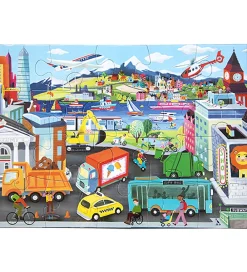 Eeboo Puslespil>Puslespil - 20 Brikker - 28x38 cm - Transportmidler