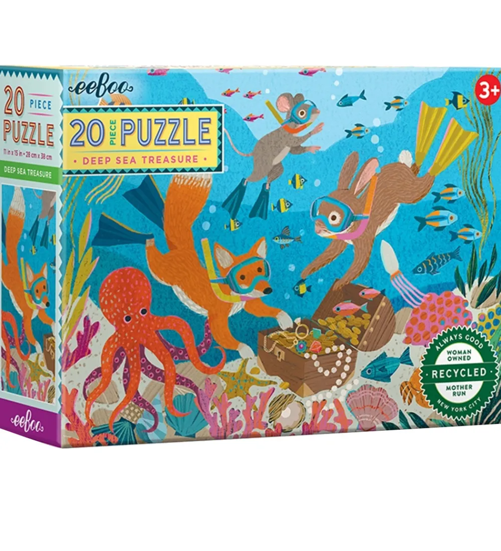 Eeboo Puslespil>Puslespil - 20 Brikker - 28x38 cm - Dybhavsskat
