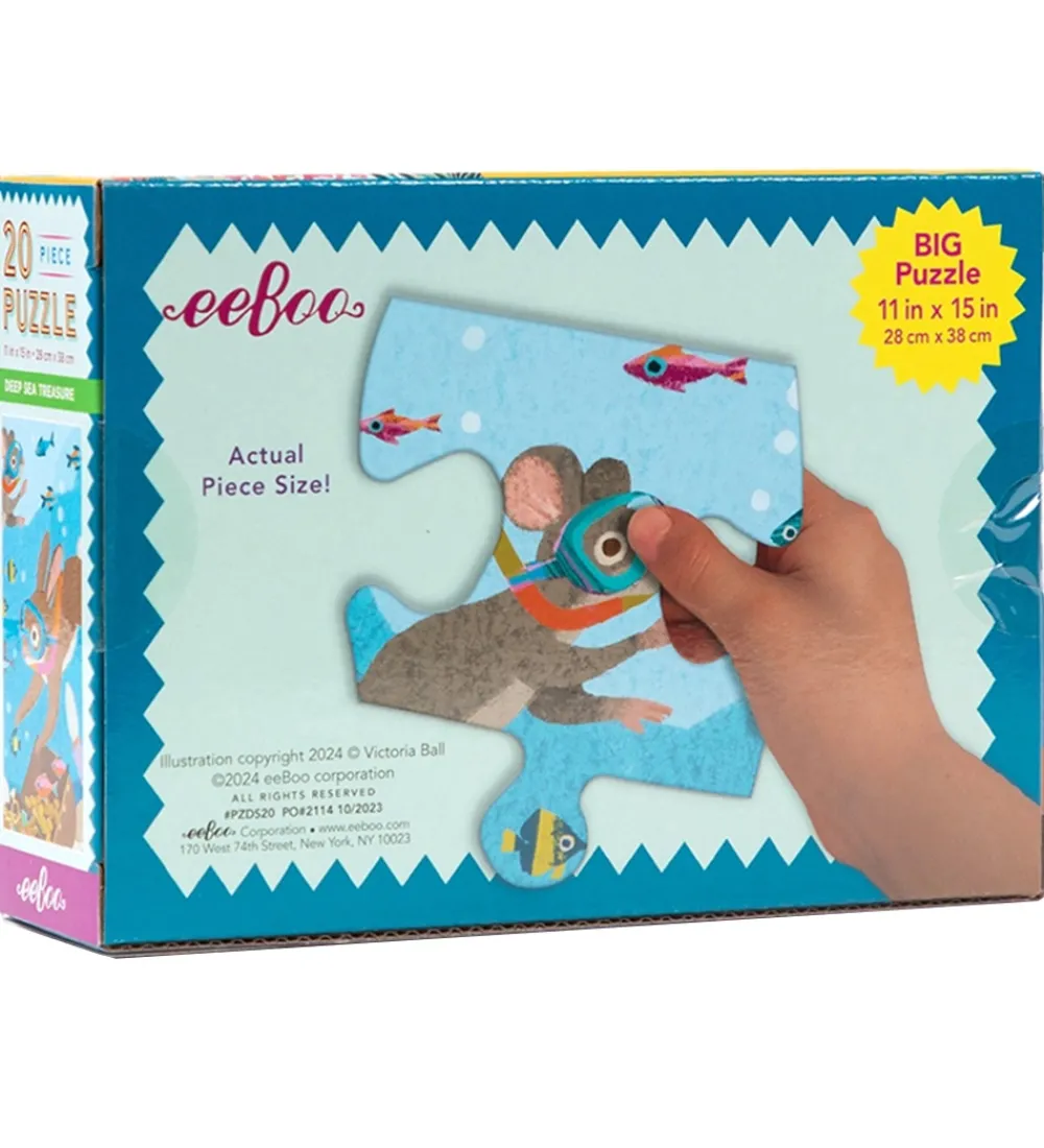 Eeboo Puslespil>Puslespil - 20 Brikker - 28x38 cm - Dybhavsskat