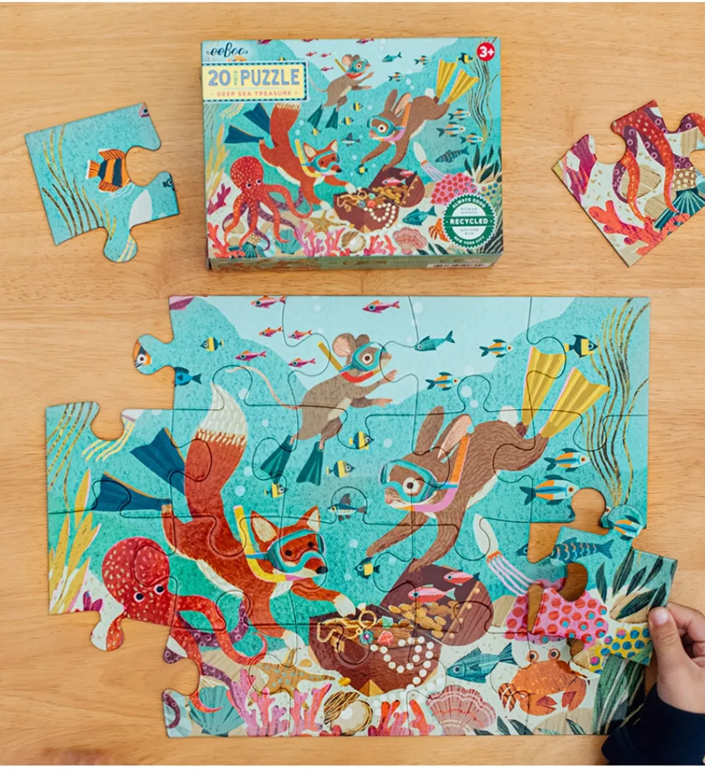 Eeboo Puslespil>Puslespil - 20 Brikker - 28x38 cm - Dybhavsskat