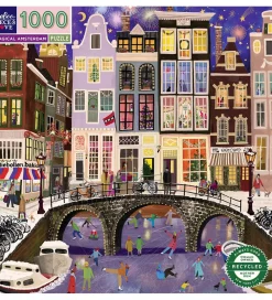 Eeboo Puslespil>Puslespil - 1000 Brikker - 58,4x58,4 cm - Magical Amsterda