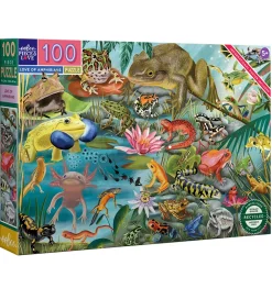 Eeboo Puslespil>Puslespil - 100 Brikker - 40,6x61 cm - Amfibier