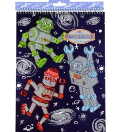 Eeboo Malebog>Skitseblok - Sølvrobotter