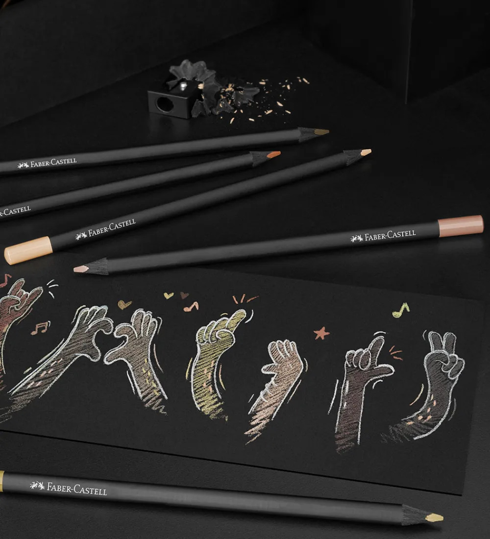 Faber-Castell Tuscher Og Farver>Farveblyanter - Trekantet - Black Edition - 12 stk