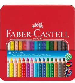 Faber-Castell Tuscher Og Farver|Maling>Farveblyanter - Jumbo Grip - Akvarel - 16 stk - Mu