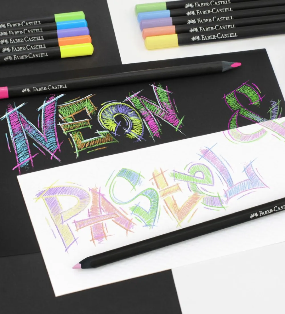 Faber-Castell Tuscher Og Farver>Farveblyanter - Trekantet - 12 stk - Neon/Pastel