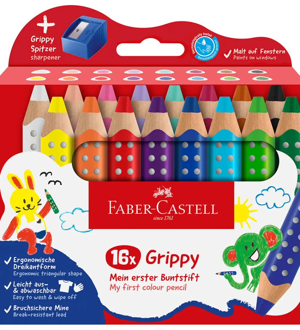 Faber-Castell Kreativ Leg|Tuscher Og Farver>Farveblyanter - XXL Jumbo Grip + Spidser - 16 stk.