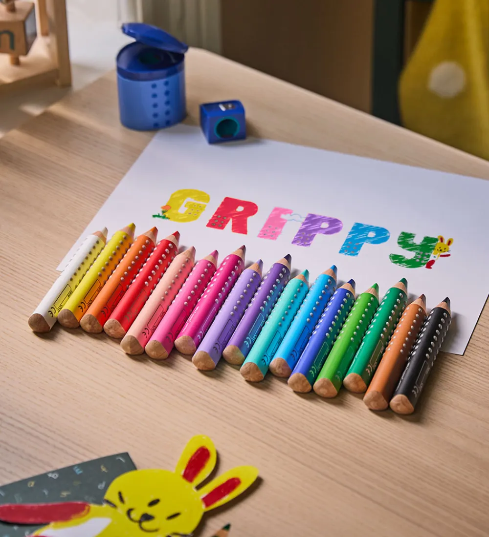 Faber-Castell Kreativ Leg|Tuscher Og Farver>Farveblyanter - XXL Jumbo Grip + Spidser - 16 stk.