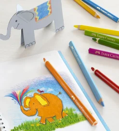 Faber-Castell Tuscher Og Farver>Farveblyanter - Trekantet - Jumbo - 5,4 mm - 12 st