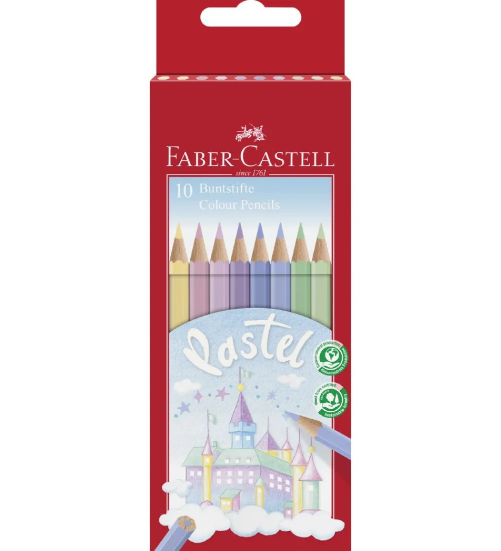 Faber-Castell Tuscher Og Farver>Farveblyanter - Slot - 10 stk - Pastel