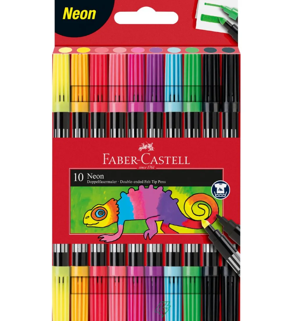 Faber-Castell Tuscher Og Farver>Tuscher - Dobbelt Tyk/Tynd - 10 stk. - Neon